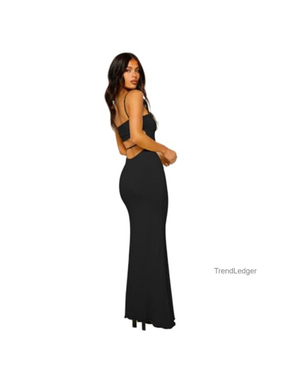 Sleeveless Backless Bodycon Maxi Dress Cotton Blend Cutout Party